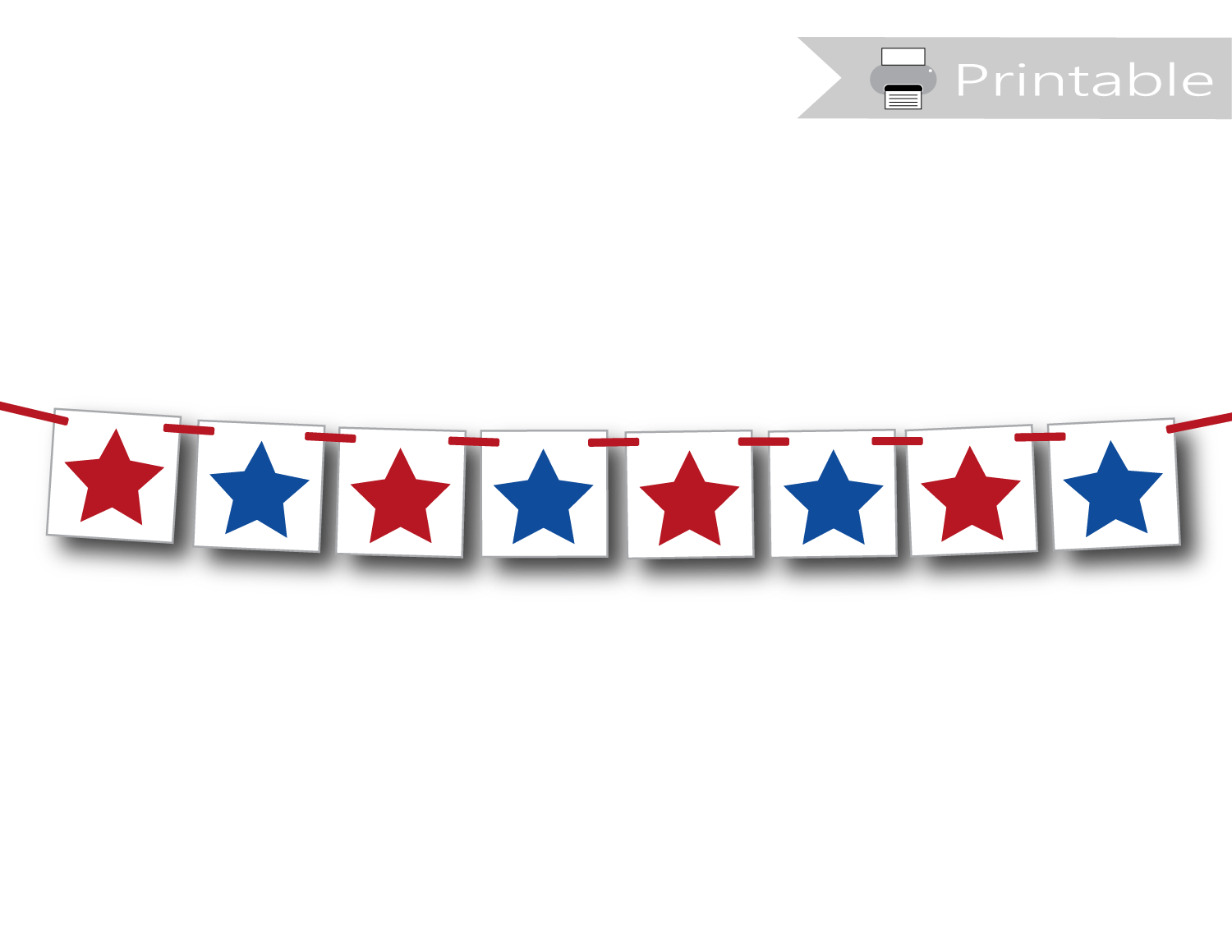 printable star banner - 4th of july decoration - Celebrating Together