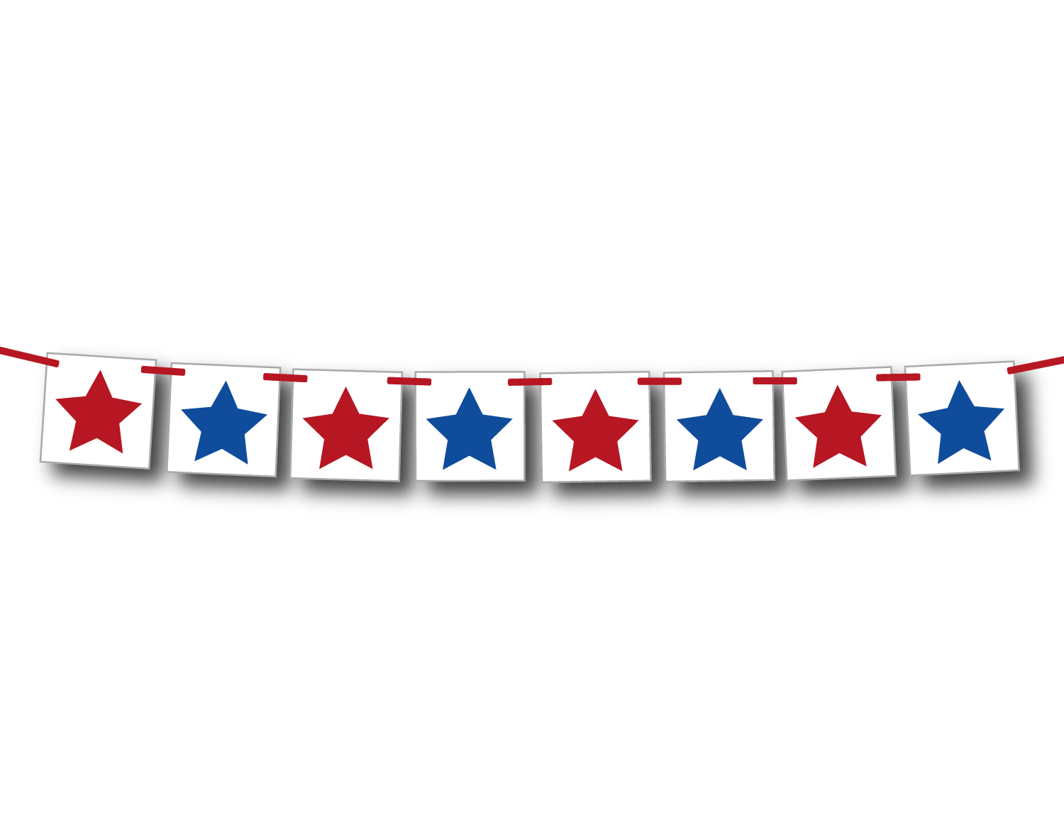 4th of July banner - red and blue star decoration - Celebrating Together