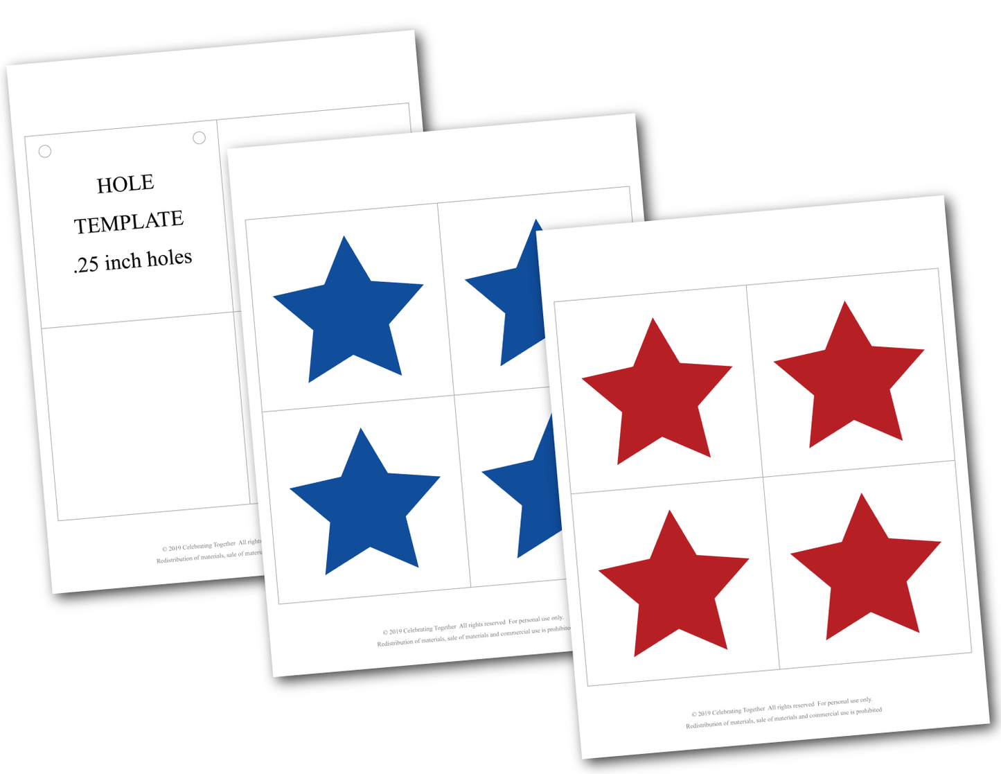 Printable stars for 4th of July banner - Celebrating Together