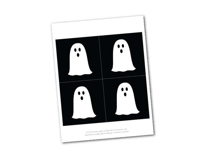 Printable ghosts for DIY trick or treat banner - Celebrating Together