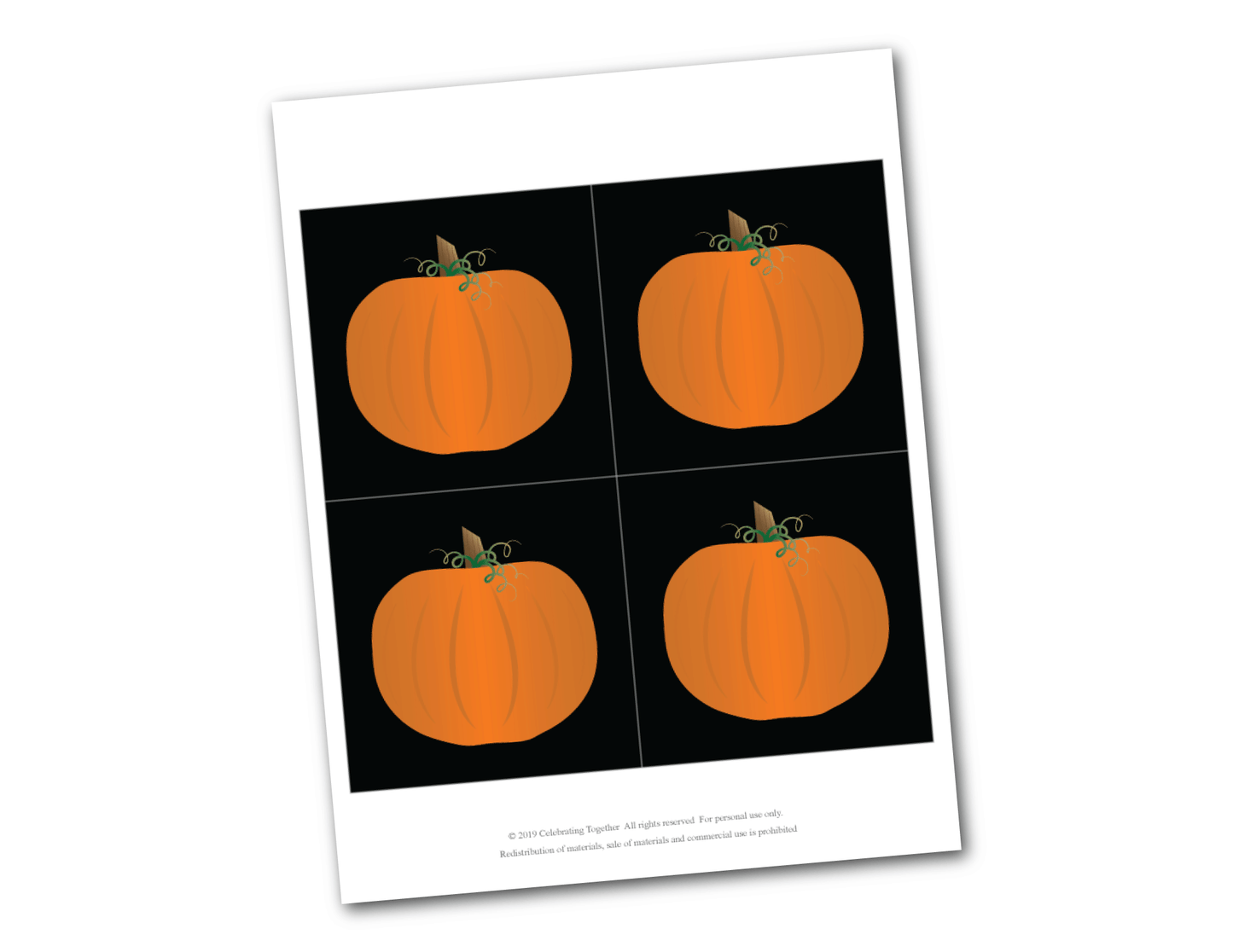 printable pumpkins for DIY trick or treat banner - Celebrating Together
