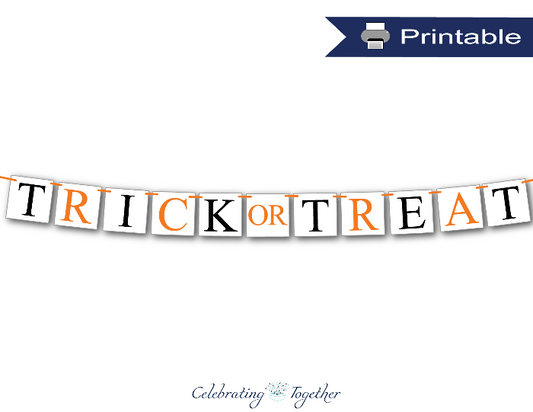 Kid's Halloween party trick or treat banner - Celebrating Together