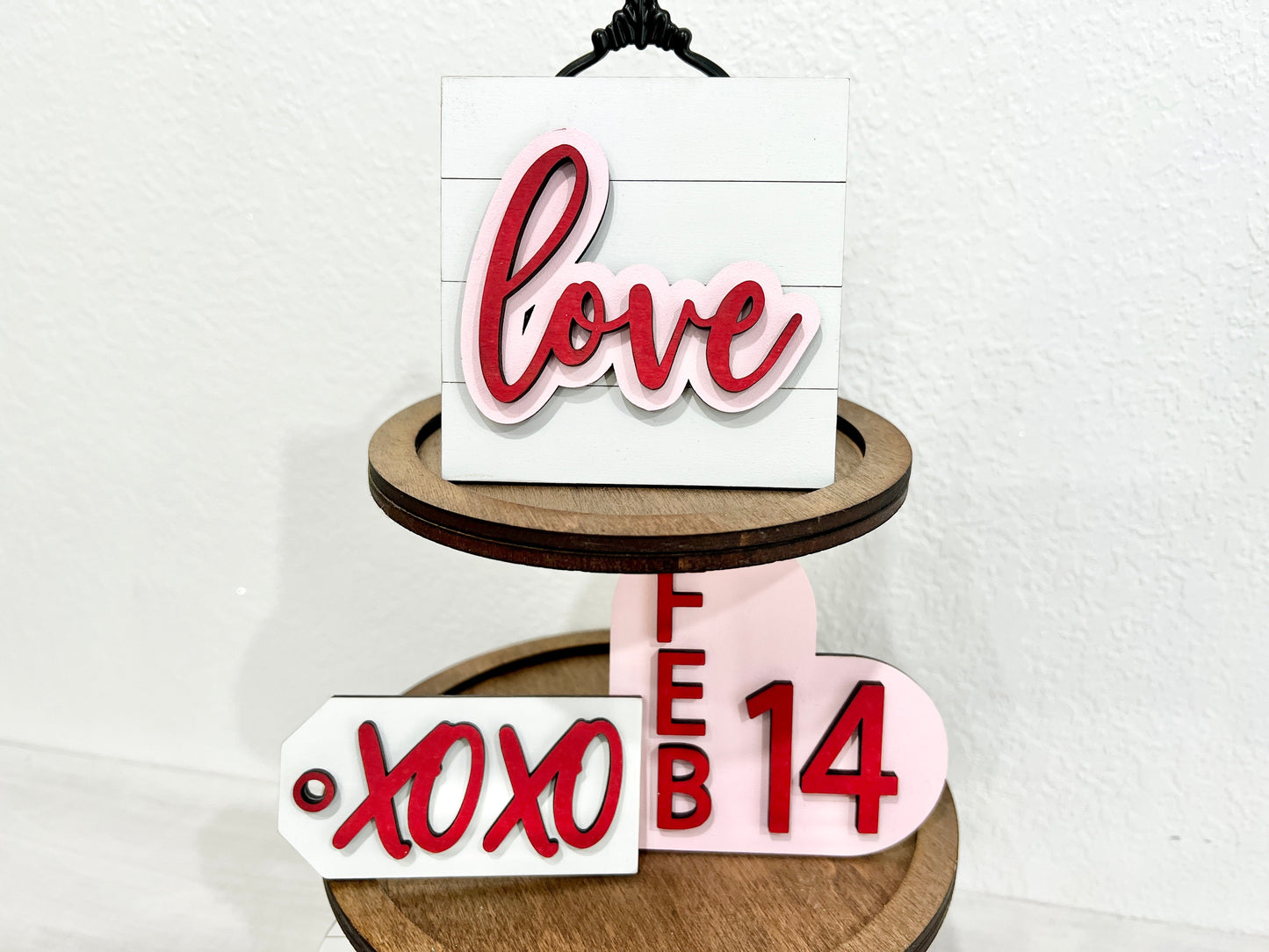 love sign xoxo tag february 14 heart sign - tiered tray signs