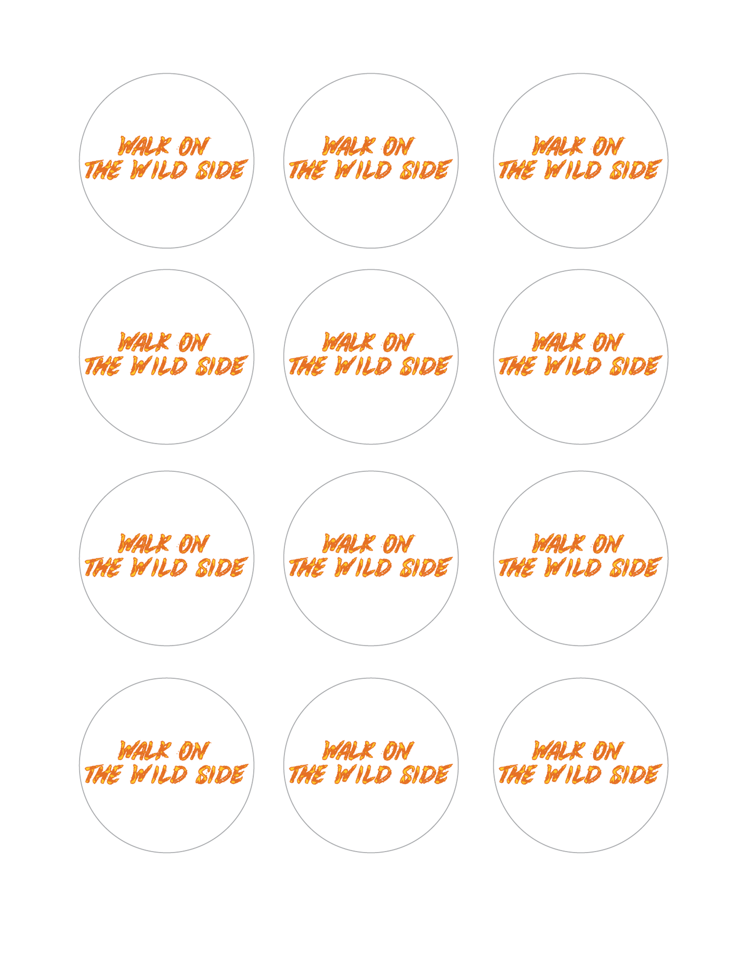 Printable page of walk on the wild side cupcake toppers - Celebrating Together