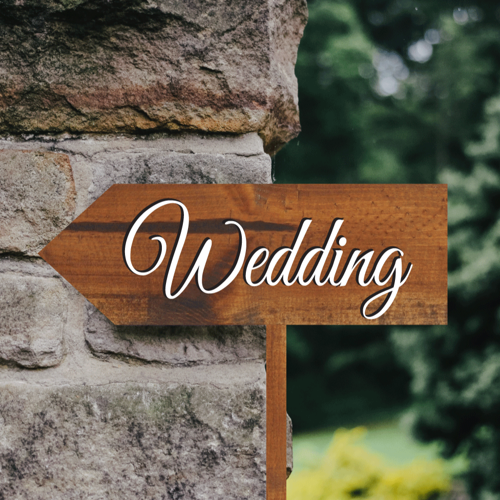 wedding arrow sign
