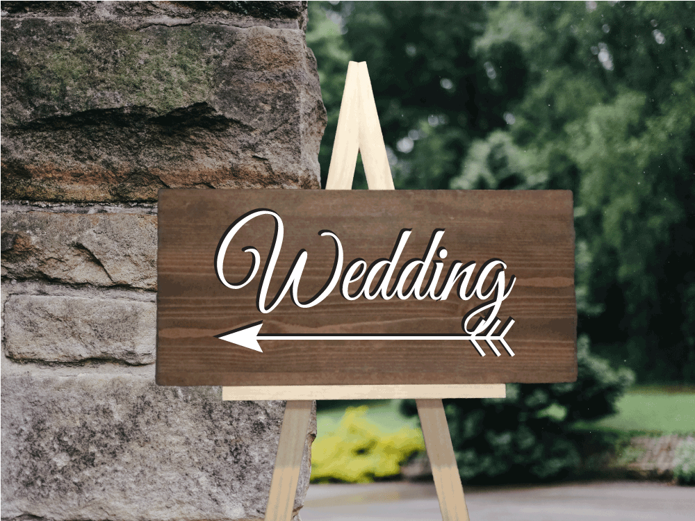 wedding arrow sign - wedding this way directional arrow sign - Wood wedding decor