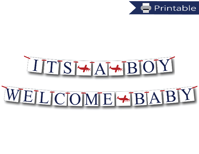 printable it's a boy banner and welcome baby banner bundle - Celebrating Together