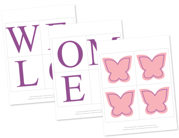 diy butterfly welcome baby girl banner - Celebrating Together