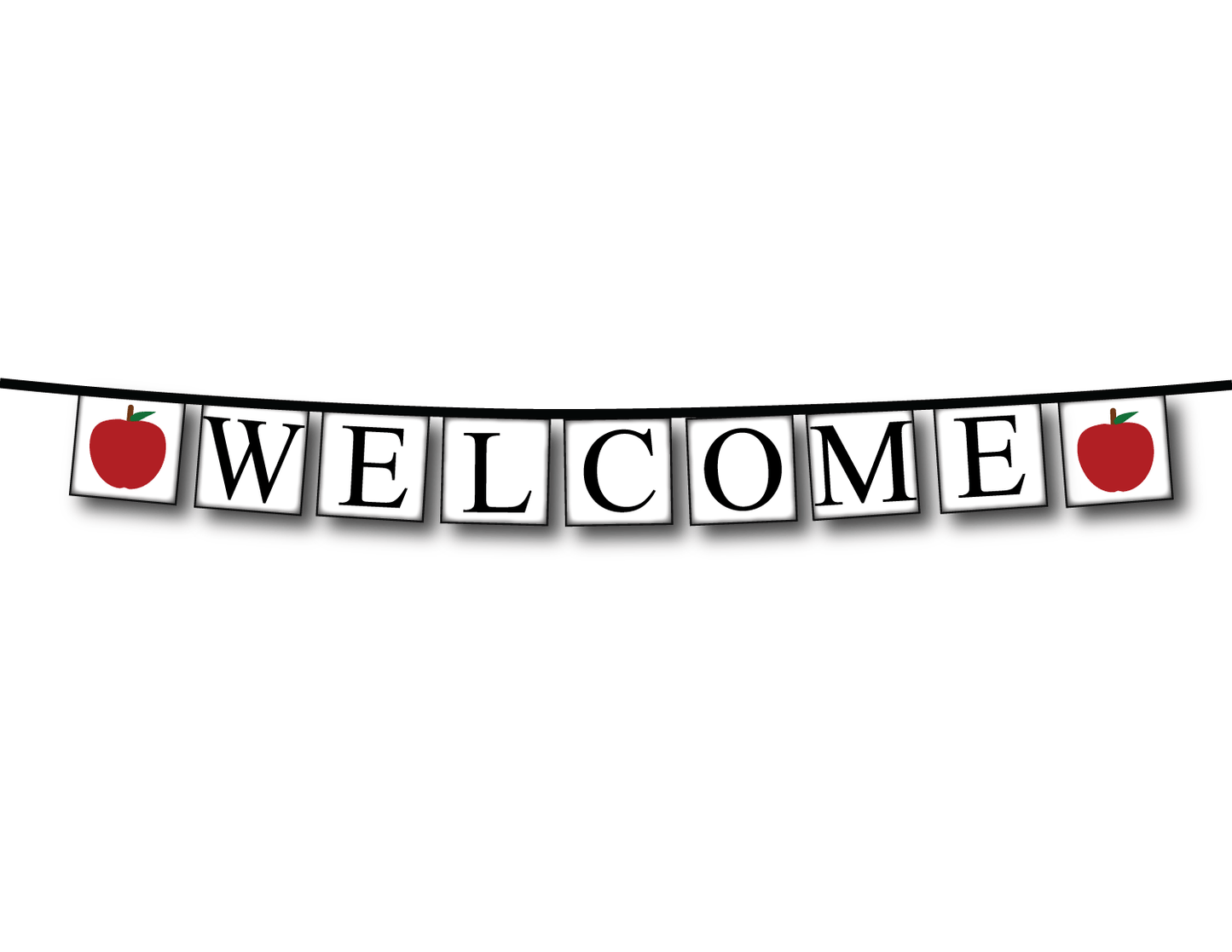 printable welcome banner with apples for the teacher - Celebrating Together