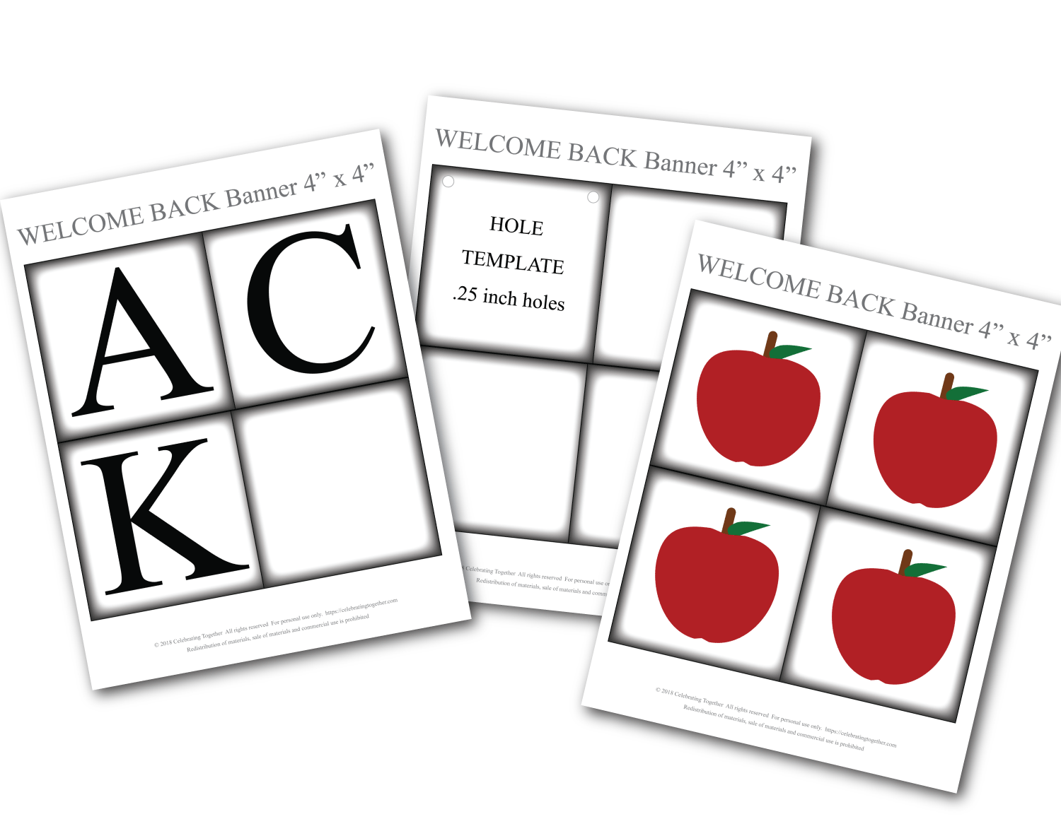 printable apples for classroom decor - Celebrating Together